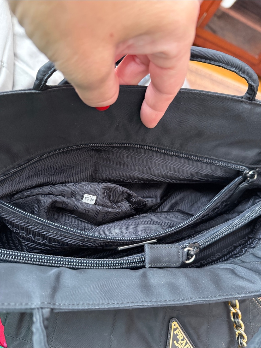 Prada⭐️Black Nylon Tote 4 pockets/2 zipper pockets!. LIKE NEW! Price Firm - Picture 12 of 12